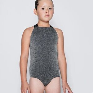 Nununu One Piece Swimsuit 4-5 Girls Sprinkled Silver Brand New Metallic